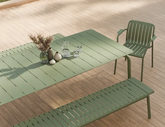Roku Diningtable 240 Bench Green Residential