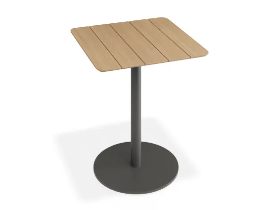 Roku Teakcafetable 65x65 Charcoal