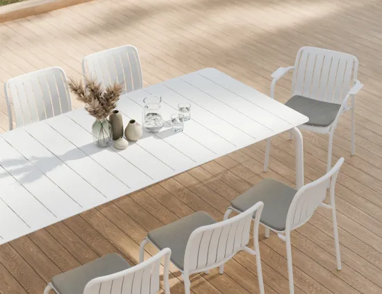 Roku Diningtable 240 Chair Pad White Lightgrey Residential