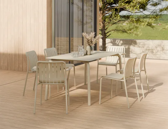 Roku Diningtable 160 Chair Latte Residential