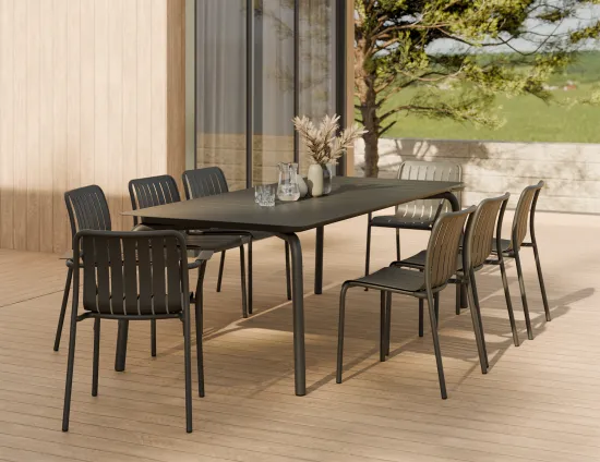 Roku Diningtable 240 Chair Charcoal Residential
