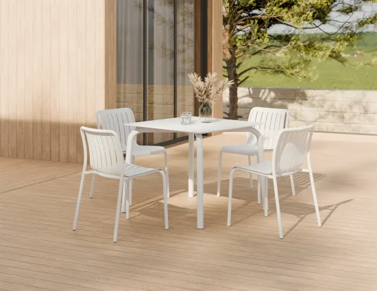 Roku Diningtable 90 Chair White Residential