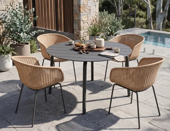 Round Aluminum Outdoor Dining Table