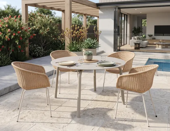 Round Outdoor Table With Pool