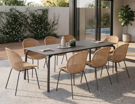 Sombre Outdoor Rattan Dining Chairs