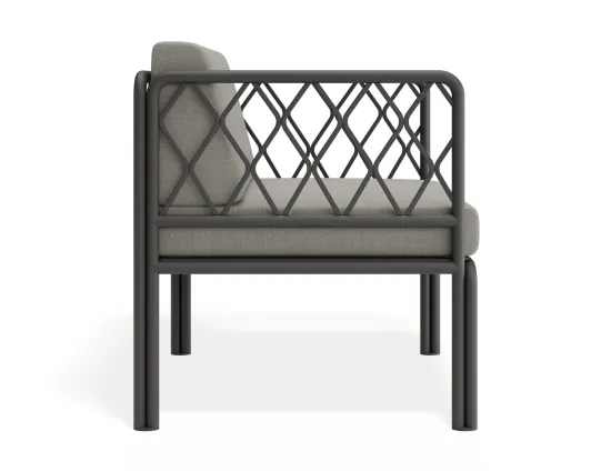 P 3v2 Seville Loungechair Charcoalframe Lightgreycushion