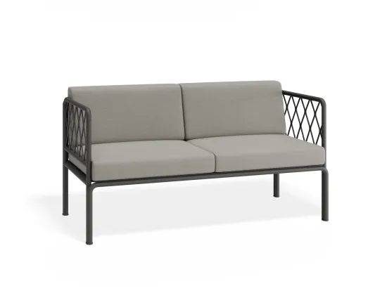 Sevillev2 2seater Charcoalframe Lightgreycushion