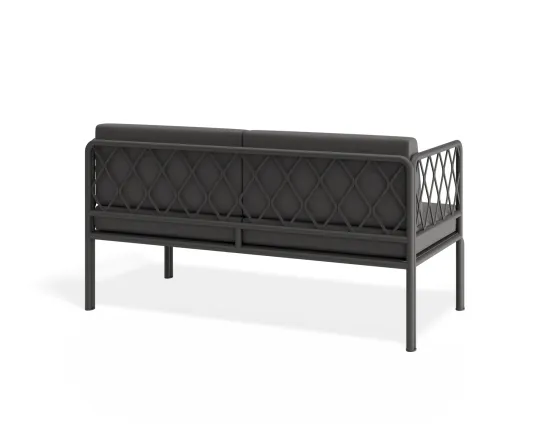 Sevillev2 2seater Charcoalframe Darkgreycushion