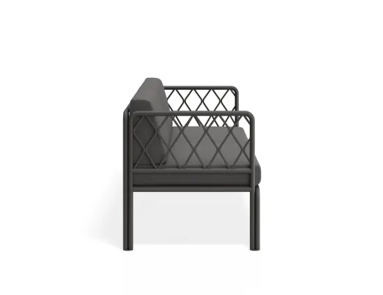 Sevillev2 2seater Charcoalframe Darkgreycushion