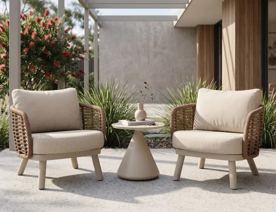 Modern Rope Fabric Outdoor Lounge Chairs