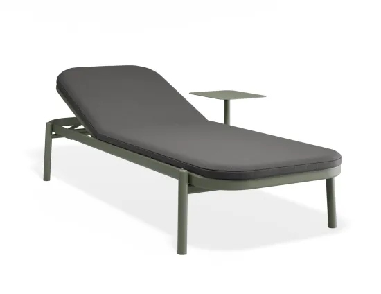 Verano Sunlounge Sidetable Greenframe Darkgreyfabric