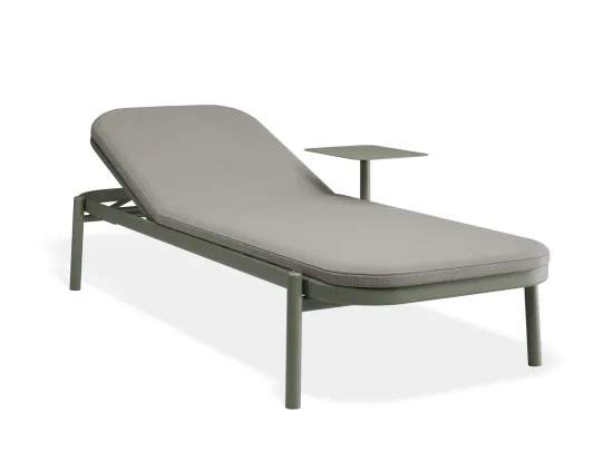 Verano Sunlounge Sidetable Greenframe Lightgreyfabric