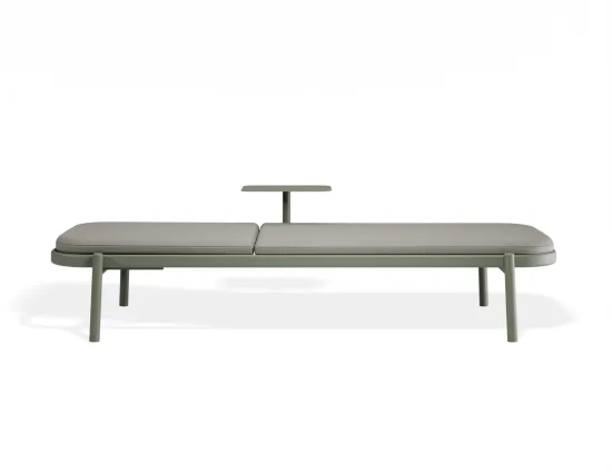 P 3b Verano Sunlounge Sidetable Greenframe Lightgreyfabric