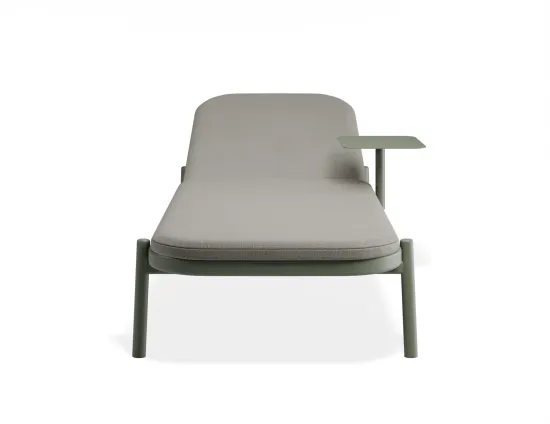 Verano Sunlounge Sidetable Greenframe Lightgreyfabric