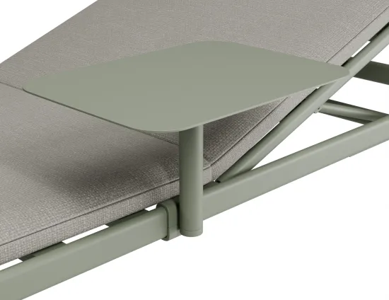 Verano Sunlounge Sidetable Greenframe Lightgreyfabric