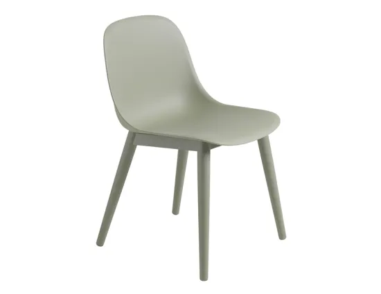 Fiber Chair Green Wood