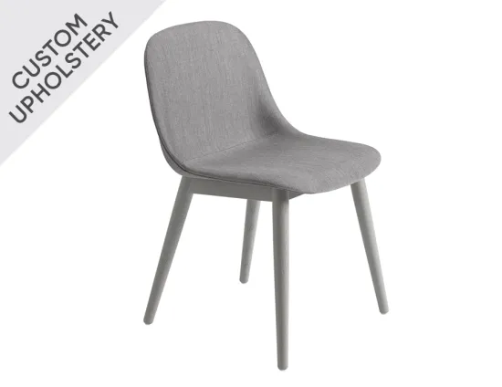Fiber Chair Upholstery Wood Base
