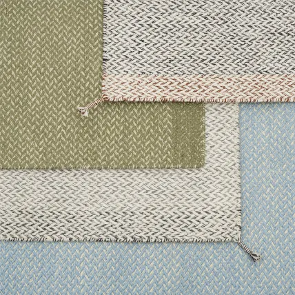 Ply Rug Recycled Polyester Off White Light Blue Black White Moss Green Group Muuto Hi Res