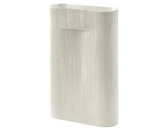Off White Ridge Vase