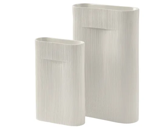 Off White Ridge Vase