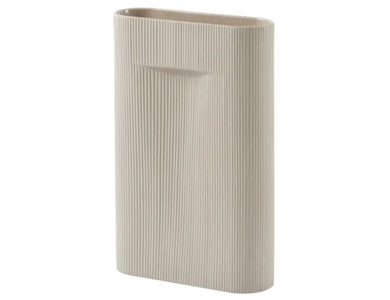 Ridge Vase Beige Large