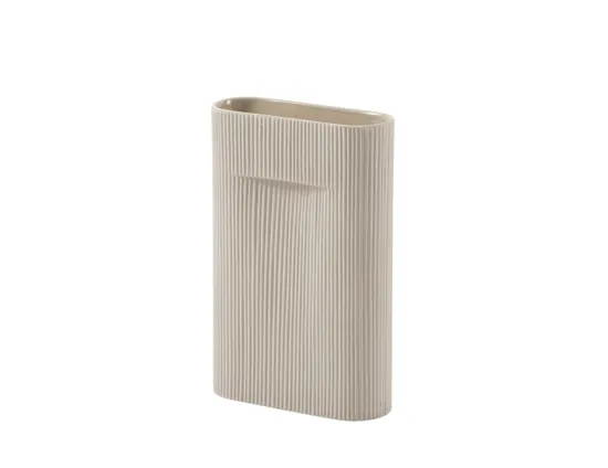 Ridge Vase Beige Medium