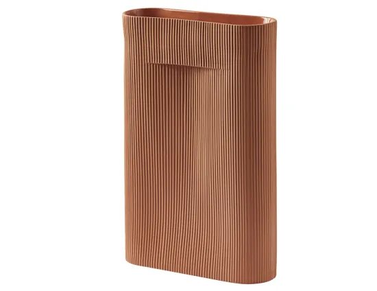 Terracotta Ridge Vase