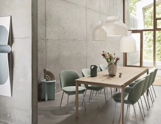 Strand Muuto Pendant 0011 Linear Wood Oak Table Oslo Side Chair Still 941 Chrome Strand Pendant Lamp Halves Table Ply Ru