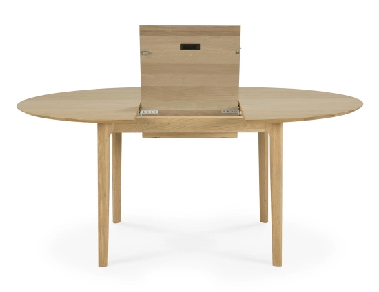 Ethnicraft Bok Extendable Round Dining Table Oak Natural