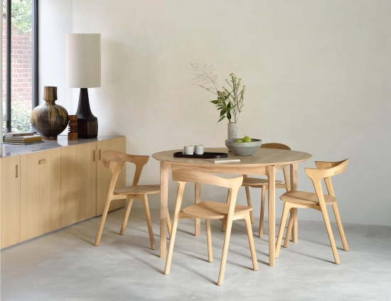 Ethnicraft Bok Extendable Round Dining Table Oak Natural