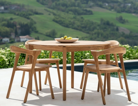 Ethnicraft Bok Outdoor Dining Chair Oak Natural