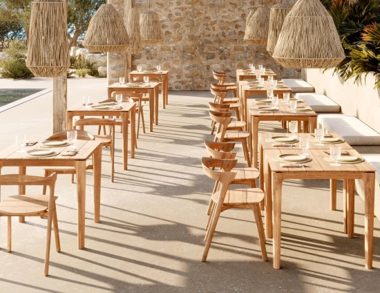 Ethnicraft Bok Outdoor Dining Chair Oak Natural