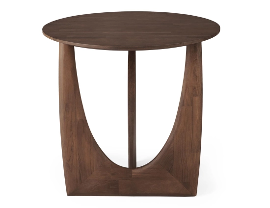 Ethnicraft Geometric Side Table Teak Dark Brown