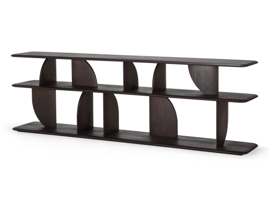 Ethnicraft Geometric Sofa Console Teak Dark Brown 210cm
