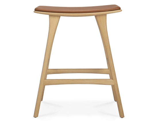 Ethnicraft Osso Counter Stool Oak Natural Cognac Leather