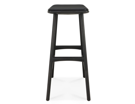 Ethnicraft Osso Counter Stool Oak Black Black Leather