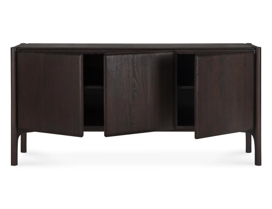 Ethnicraft Pi Sideboard Teak Dark Brown 3 Doors