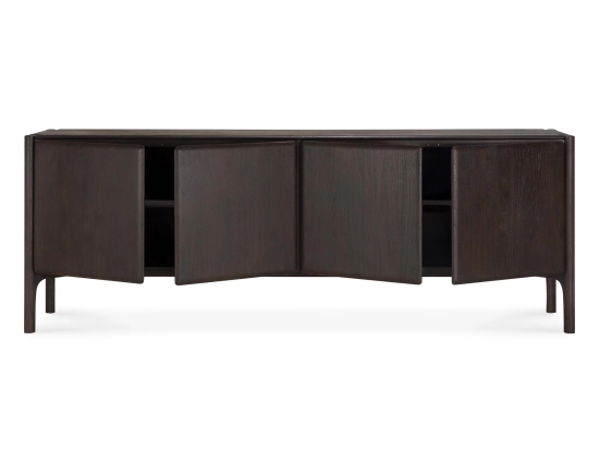 Ethnicraft Pi Sideboard Teak Dark Brown 4 Doors
