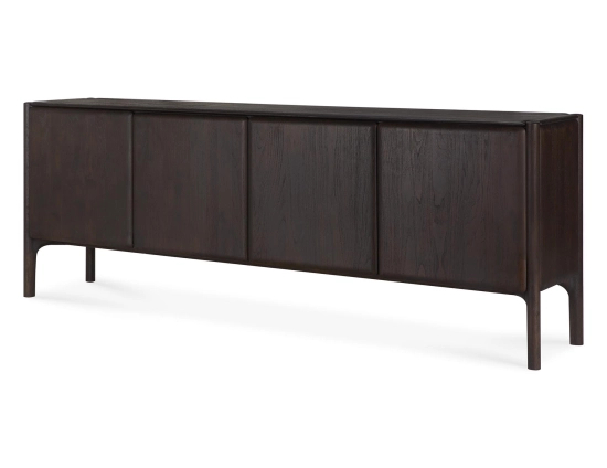 Ethnicraft Pi Sideboard Teak Dark Brown 4 Doors