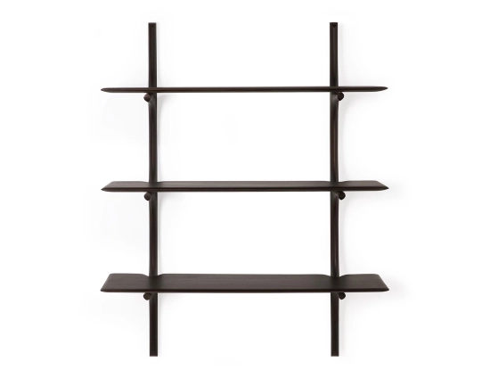 Ethnicraft Wall Shelf Mahogany Dark Brown 3 Shelf
