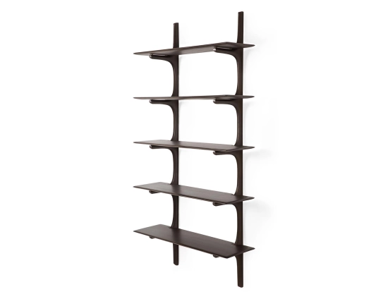 Ethnicraft Wall Shelf Mahogany Dark Brown 5 Shelf