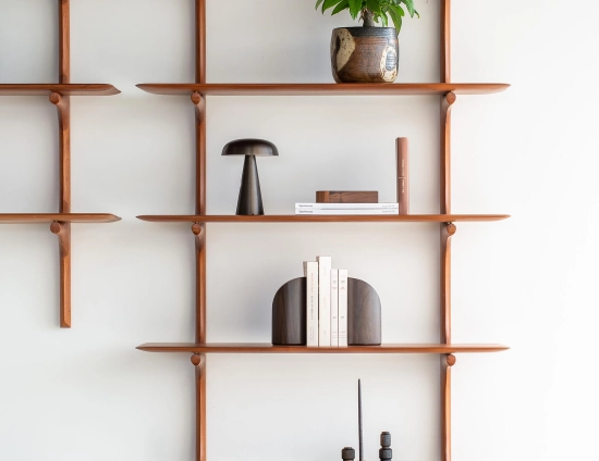 Ethnicraft Pi Wall Shelf Mahogany Natural Lifestyle
