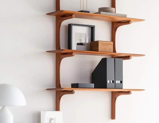 Ethnicraft Pi Wall Shelf Mahogany Natural Lifestyle