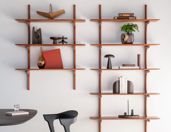 Ethnicraft Pi Wall Shelf Mahogany Natural Lifestyle