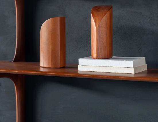 Ethnicraft Pi Wall Shelf Mahogany Natural Lifestyle