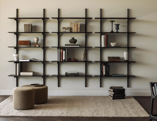 Ethnicraft Wall Shelf Mahogany Dark Brown Lifestyle
