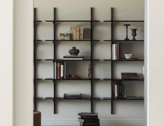 Ethnicraft Wall Shelf Mahogany Dark Brown Lifestyle