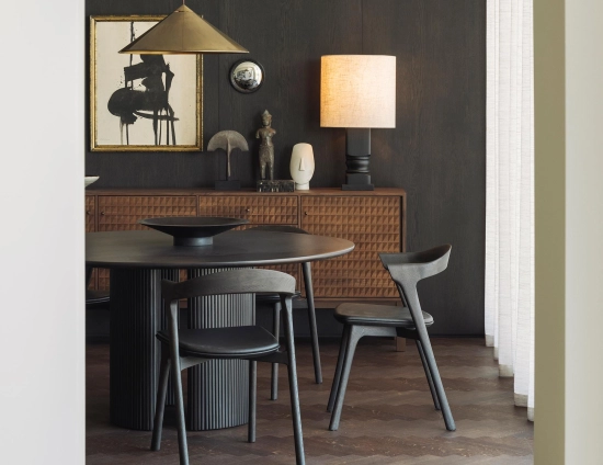 Ethnicraft Roller Max Dining Table Bok Dining Chair