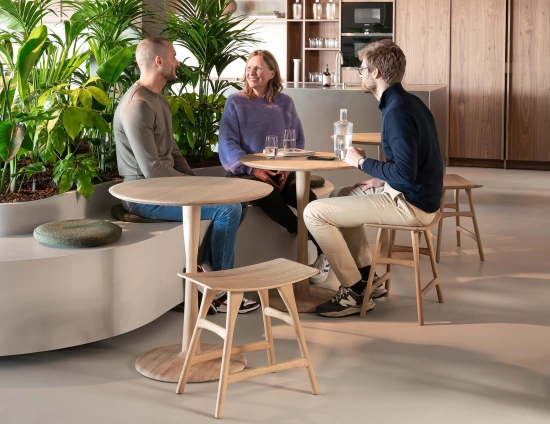Ethnicraft Torsion Dining Table 127cm Osso Low Stool