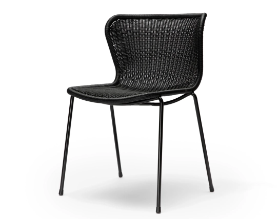 C603 Dining Chair Black Frame Black Seat